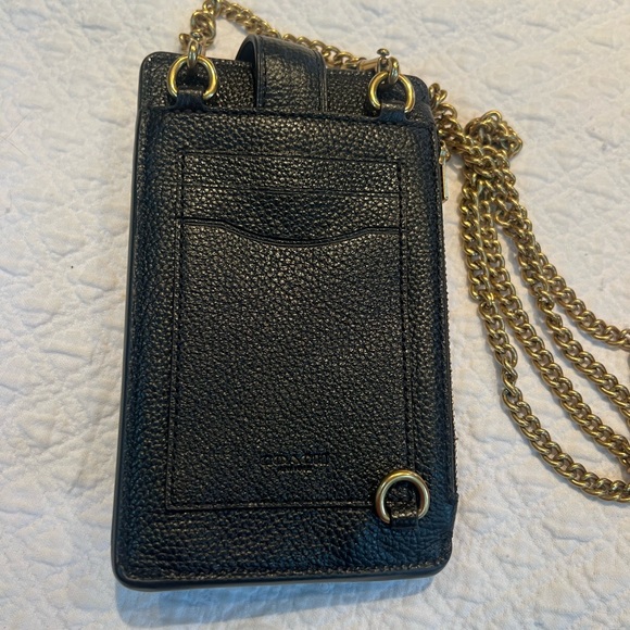 Gorgeous Coach Legacy Black 🖤 Pebble Leather Phone Wallet Heavy Duty Curb Chain - Picture 13 of 13